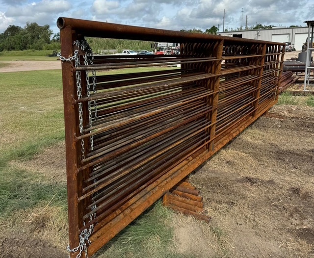 Heavy-duty livestock corral panel fabricated for a ranch property